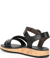 Paul Green Teegan Leather Double Banded Platform Sandals