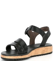 Paul Green Teegan Leather Double Banded Platform Sandals