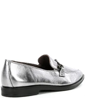 Paul Green Wexler Metallic Leather Pointed Toe Bit Buckle Loafers