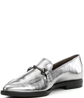 Paul Green Wexler Metallic Leather Pointed Toe Bit Buckle Loafers