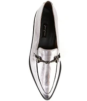 Paul Green Wexler Metallic Leather Pointed Toe Bit Buckle Loafers