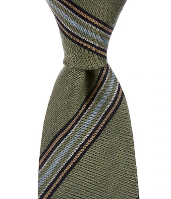 Paul Smith Block Stripe 3.14#double; Silk Tie