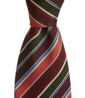 Paul Smith Club Stripe 3.14#double; Silk Tie