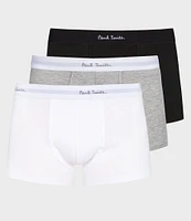 Paul Smith Cotton Stretch Solid 2.75#double; Inseam Trunks 3-Pack