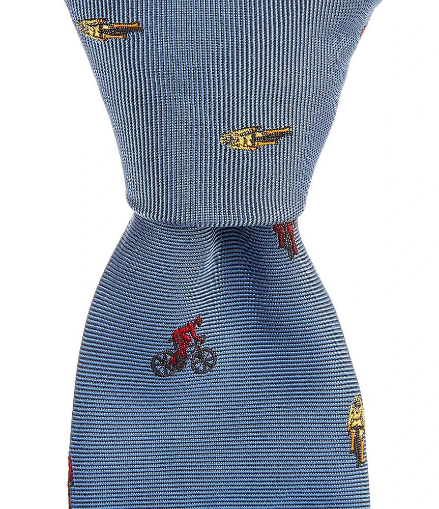 Paul Smith Cyclist 3.14#double; Woven Silk Tie