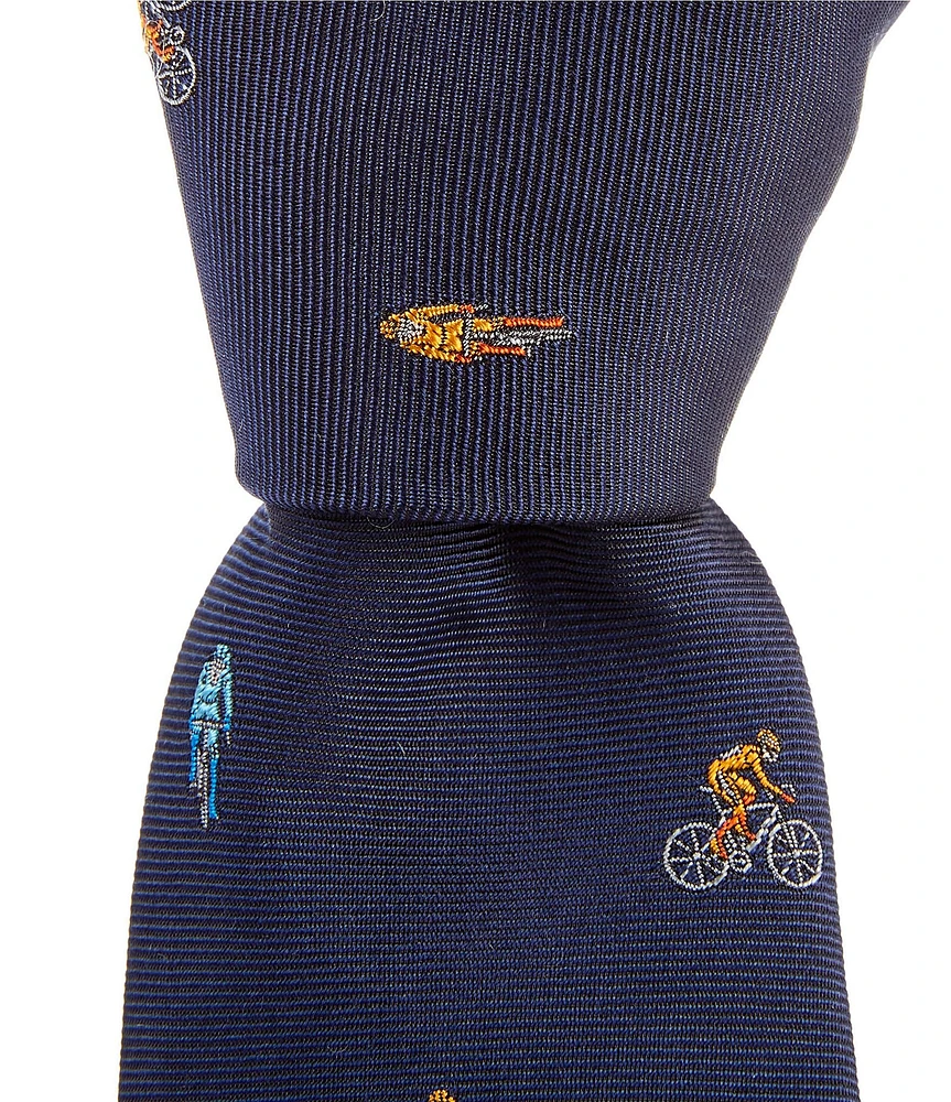 Paul Smith Cyclist 3.14#double; Woven Silk Tie