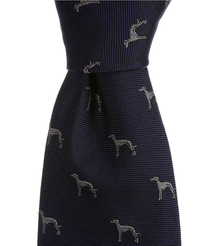 Paul Smith Greyhound 3.14#double; Woven Silk Tie