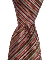 Paul Smith Striped 3.14#double; Woven Silk Tie