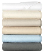 Peacock Alley All Season Cotton Plush Solid Bed Blanket