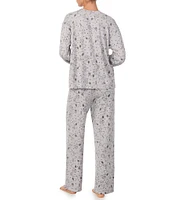 Peanuts Long Sleeve Round Neck Top & Long Pant Sweater Knit Pajama Set