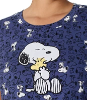 Peanuts Plus Size Knit Short Sleeve Snoopy Sleepshirt