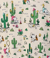 Peanuts Plus Size Short Sleeve Round Neck Western Snoopy Print Knit Nightshirt