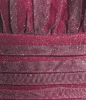 Pear Culture Glitter Ombre Corkscrew Tulle Long Dress