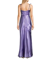 Pear Culture Reversible Printed Floral Satin to Solid Sweetheart Neck Spaghetti Straps Dress