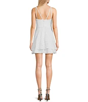 Pear Culture Sleeveless Patterned-Lace Fit-And-Flare Dress