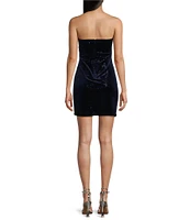 Pear Culture Strapless Sequin Velvet Dress