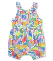 Peek Baby Girls 6-24 Months Sleeveless Mixed-Media Rib-Knit Romper