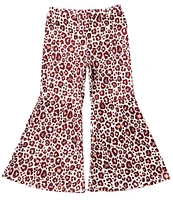 Peek Little/Big Girls 2T-10 Animal-Printed Rib-Knit Flare Leg Pants