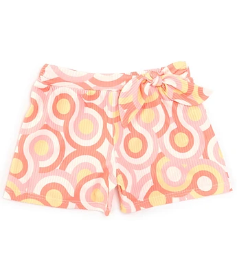 Peek Little/Big Girls 2T-10 Circle-Print Side-Tie Shorts