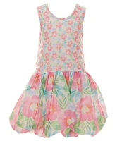 Peek Little/Big Girls 2T-10 Floral Mesh Fit & Flare Dress And Shrug