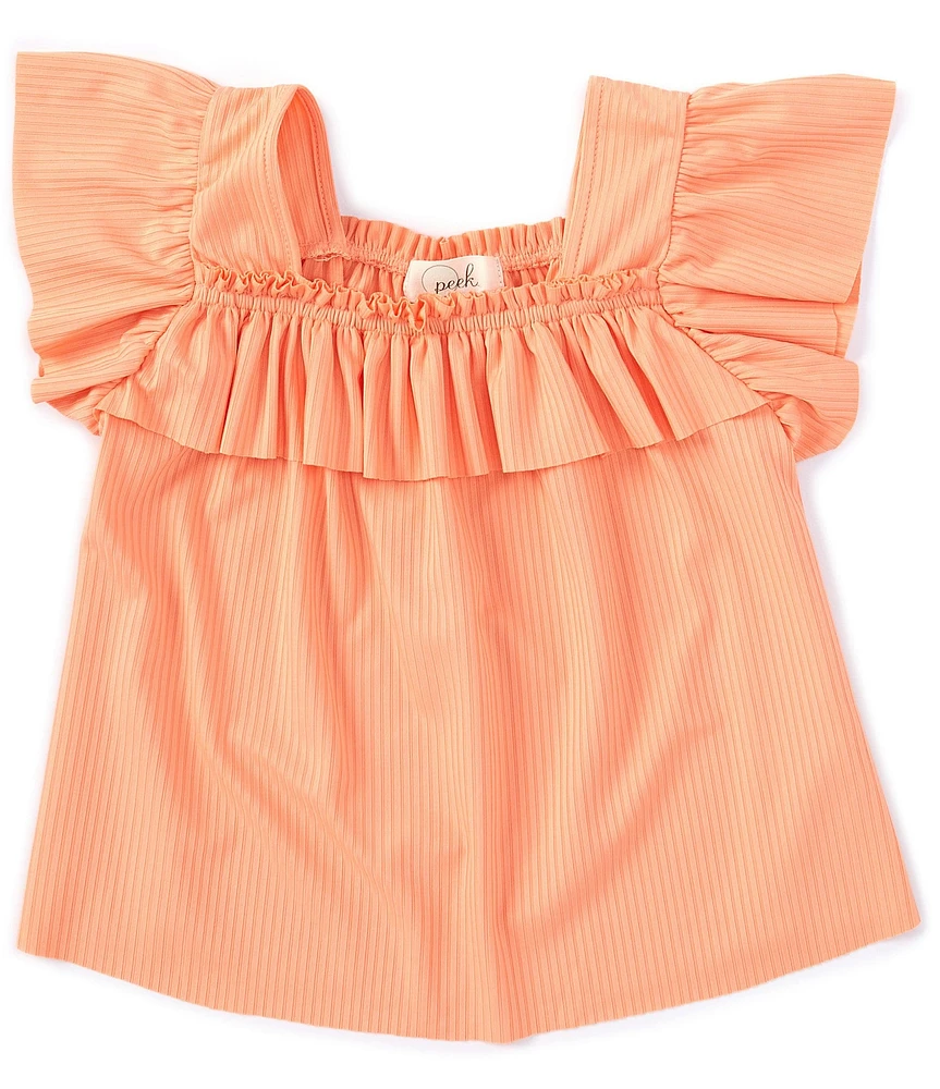 Peek Little/Big Girls 2T-10 Flutter-Sleeve Swirl Babydoll Top