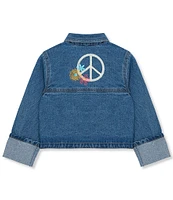 Peek Little/Big Girls 2T-10 Long-Sleeve Embroidered/Appliqued Denim Jacket