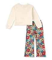 Peek Little/Big Girls 2T-10 Long Sleeve Flower-Motif Sweater & Allover Floral-Printed Pant Set