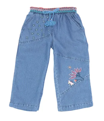 Peek Little/Big Girls 2T-12 Fit-and-Flare Patchwork Embroidered Pant