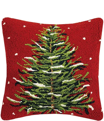 Peking Handicraft Christmas Tree Hook Wool Pillow