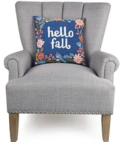 Peking Handicraft Festive Fall Collection Hello Fall Embroidered Square Pillow