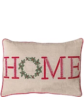 Peking Handicraft Holiday Collection Christmas Home Embroidered Lumbar Pillow