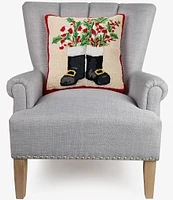 Peking Handicraft Santa's Boots Hook Wool Pillow