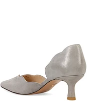 Pelle Moda Keala Shimmer Suede Scalloped Pumps