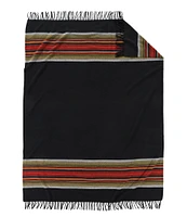 Pendleton 5th Avenue Collection Acadia Park Striped Fringe Merino Wool Throw Blanket