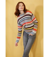 Pendleton Alpaca Stripe Crew Neck Long Sleeve Pullover