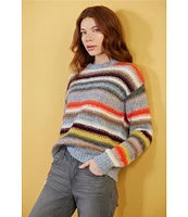 Pendleton Alpaca Stripe Crew Neck Long Sleeve Pullover