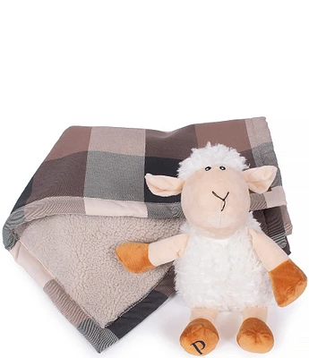 Pendleton Block Plaid Berber Pet Throw & Lamb Toy Gift Set