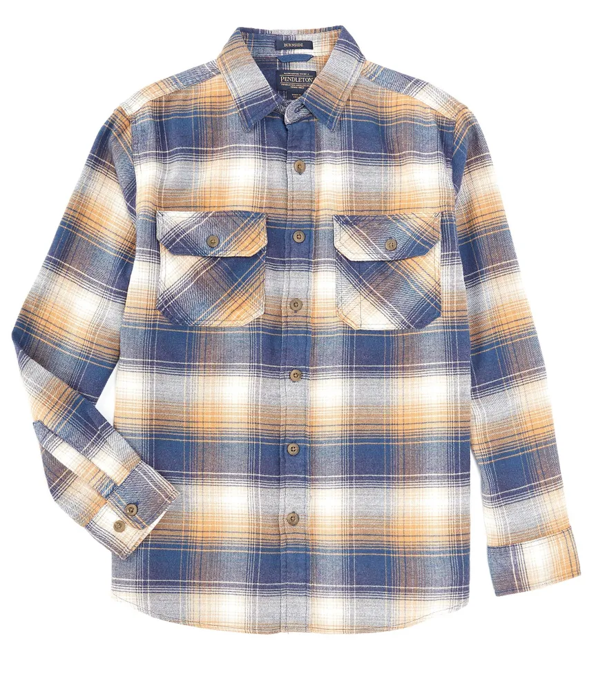 Pendleton Burnside Navy Flannel Long Sleeve Woven Shirt