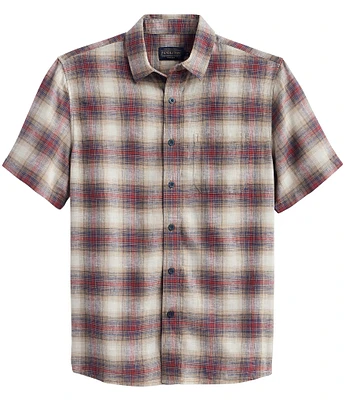 Pendleton Dawson Linen Medium Plaid Short Sleeve Woven Shirt