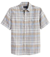 Pendleton Dawson Linen Plaid Short Sleeve Woven Shirt