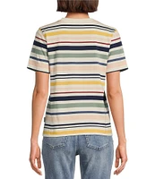 Pendleton Deschutes Stripe Crew Neck Short Sleeves Knit Ribbed Tee