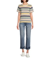 Pendleton Deschutes Stripe Crew Neck Short Sleeves Knit Ribbed Tee