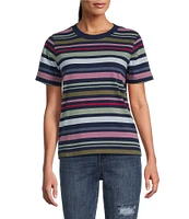 Pendleton Deschutes Stripe Crew Neck Short Sleeves Knit Ribbed Tee
