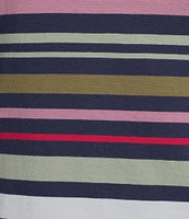 Pendleton Deschutes Stripe Crew Neck Short Sleeves Knit Ribbed Tee