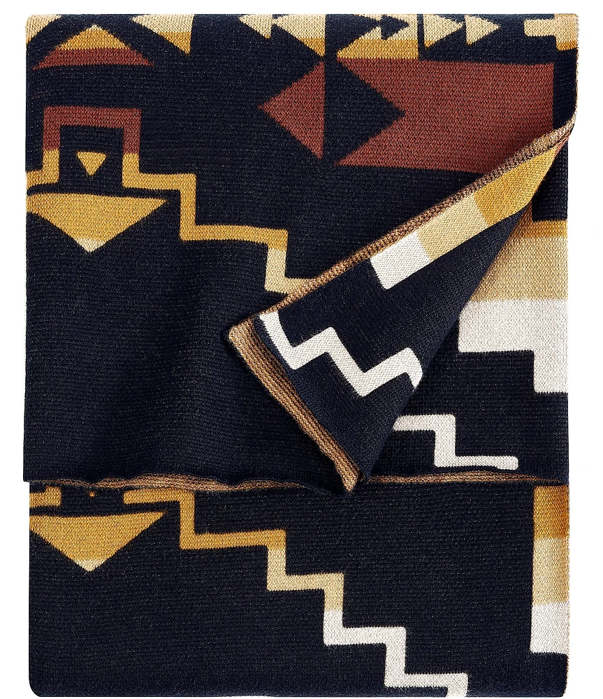 Pendleton Four Corners Southwestern Geometric Pattern Cotton Knit Throw