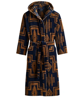 Pendleton Harding Patterned Long Sleeve Plush Terry Velour Robe