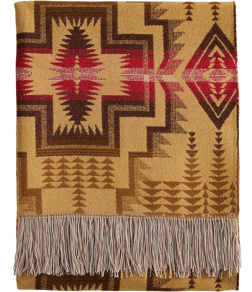 Pendleton Harding Star Fringed Jacquard Wool Throw Blanket