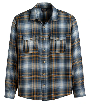 Pendleton Harrison Ombre Plaid Merino Wool Long Sleeve Shirt