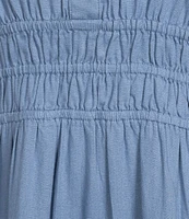 Pendleton Penelope Split V-Neck Short Sleeve Tiered Skirt Dress