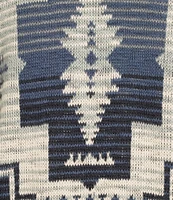Pendleton Printed Texture Knit Open Front Long Sleeves Duster Sweater